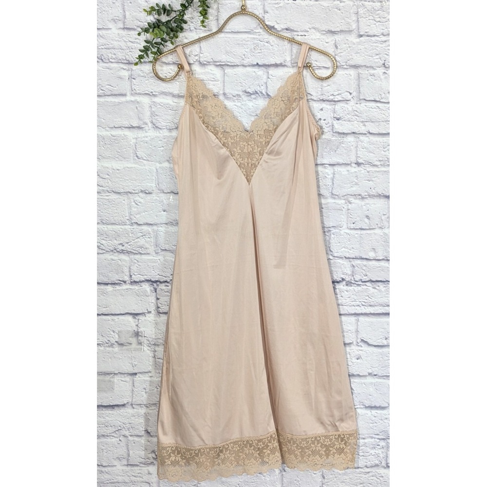 GORG!💋Vntg Lily of France 36 Nylon Full Slip Dress Lingerie Negligee Antron USA